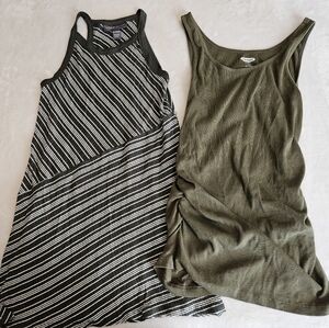 Two Green Maternity Tank Tops Size XS/S